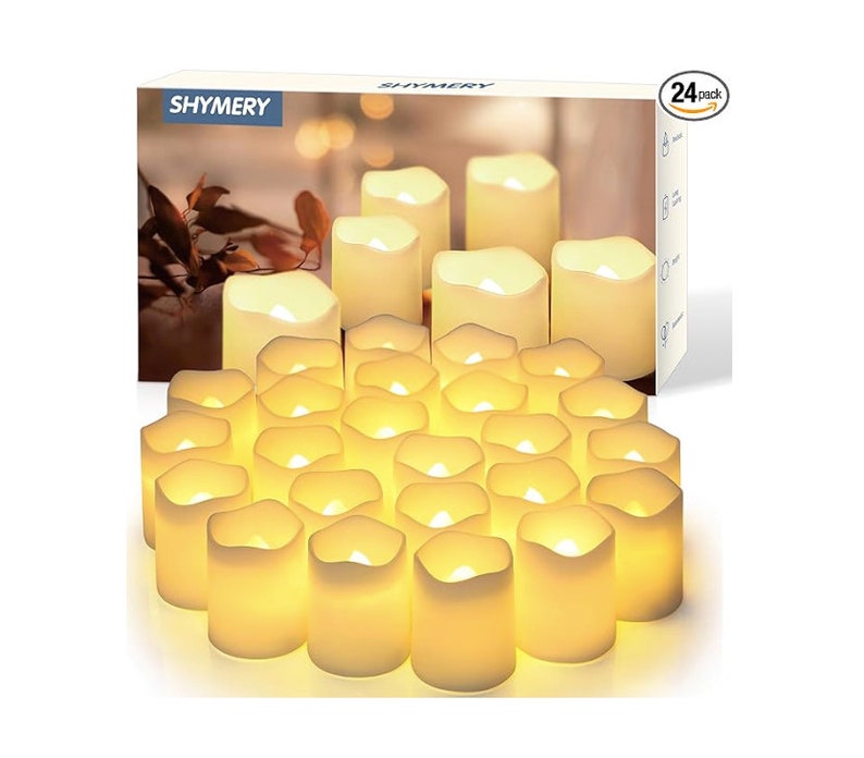 Flickering Electric Fake Candle 24 Pack, 200 Hour Battery Operated LED