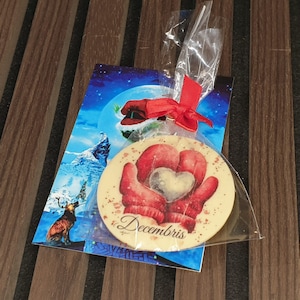 Lot de 6 cartes de voeux personnalisées avec logo/cadeau photo imprimé chocolats blancs comestibles personnalisés Cadeaux ronds en vrac pour événements, entreprises.