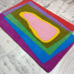 Modern Designer Hand Tufted Wool Area Rug Modern Area Rug Handmade Area Rug Hand Tuft Rugs Modern Rugs Living Room Rugs Bed Vintage Rug