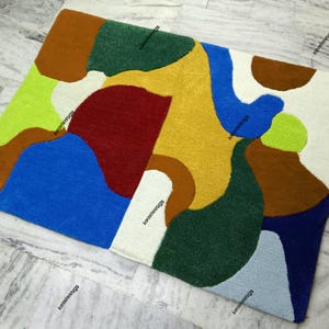 Modern Designer Hand Tufted Wool Area Rug Modern Area Rug Handmade Area Rug Hand Tuft Rugs Modern Rugs Living Room Rugs Customized Any Color