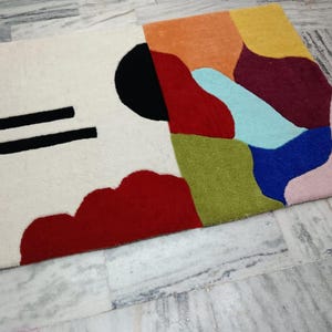 Modern Designer Hand Tufted Wool Area Rug Modern Area Rug Handmade Area Rug Hand Tuft Rugs Modern Rugs Living Room Rugs Bed Customized color