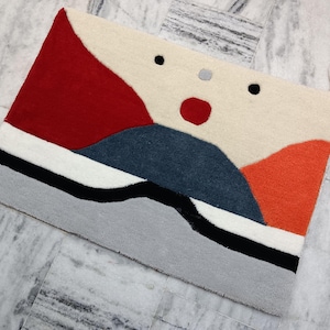 Modern Abstract irregular shape unique Handmade Rug for Living Room Bedroom office 5x8 6x9 8x10 Designer Rug Multi Customized In Any Color