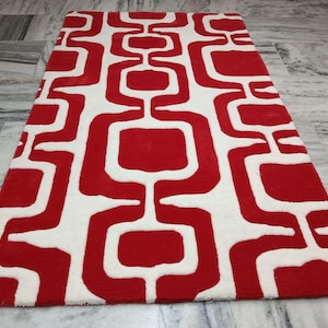 Moderner Stil Handgefertigter Handgeknüpfter Handgetufteter Großflächenteppich 100% Feiner Wollteppich Rötlicher Teppich 5x8 6x9 9x12 usw