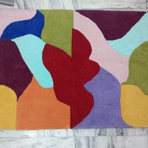 Modern Rug/Abstract/Handmade Area Rug / irregular Shaped Rug Gift For Her or Him Living Room rug, Bedroom Any Room Color Available
