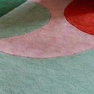 Modern Abstract Wool Rug Irregular Shape Multicolor Geometric Area Carpet Mid-Centuary Modern Rug Hand-Tufted Living Room Decor 3x3,5,5,9x9 image 5