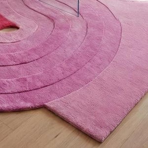 Irregular Shaped Designer Rug Organic Shape Handmade Floor Mat Boho Mid Century Modern Rug Custom Size Hand-Tuft Wool Rug for Living Room image 4