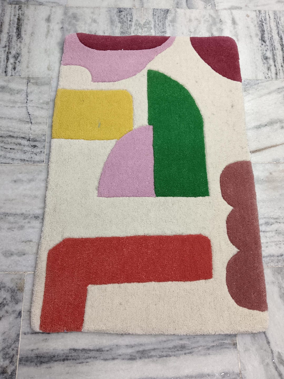 Handmade Irregular Shaped Rug Multi Colorful Rug Rug 100% Fine Woolen ...