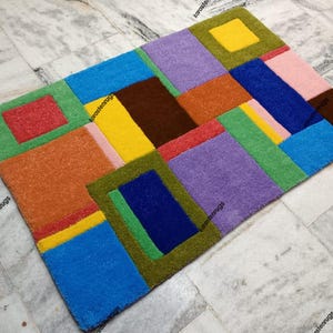 Modern Designer Hand Tufted Wool Area Rug Modern Area Rug Handmade Area Rug Hand Tuft Rugs Modern Rugs Living Room Rugs Bed Vintage Rug