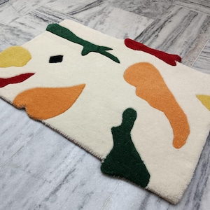 Hand Tufted Rug Irregular Shaped Rug Designer Rug Modern Rug Hand Tufted Wool Rug For Living Room Bed Room Rug Area Rug With Multi Colored