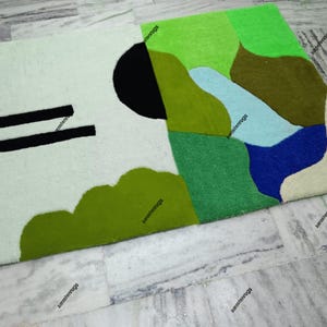 Modern Designer Hand Tufted Wool Area Rug Modern Area Rug Handmade Area Rug Hand Tuft Rugs Modern Rugs Living Room Rugs Bed Customized color