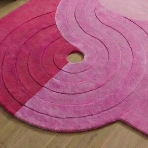 Irregular Shaped Designer Rug Organic Shape Handmade Floor Mat Boho Mid Century Modern Rug Custom Size Hand-Tuft Wool Rug for Living Room image 9