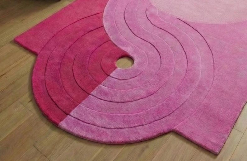 Irregular Shaped Designer Rug Organic Shape Handmade Floor Mat Boho Mid Century Modern Rug Custom Size Hand-Tuft Wool Rug for Living Room image 9