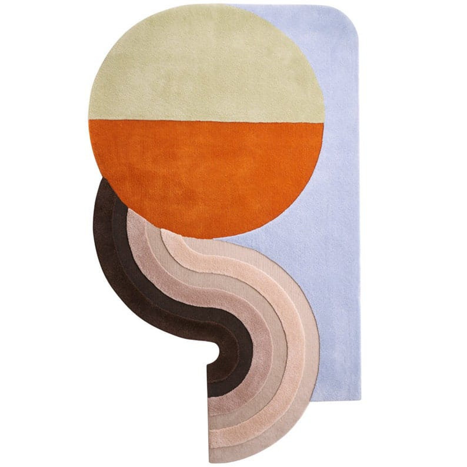 Irregular Rug Modern Abstract Unique Handmade High and Low Pile Rug