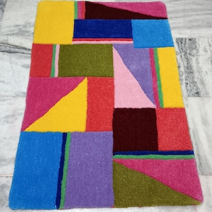 Modern Designer Hand Tufted Wool Area Rug Modern Area Rug Handmade Area Rug Hand Tuft Rugs Modern Rugs Living Room Rugs Bed Vintage Rug