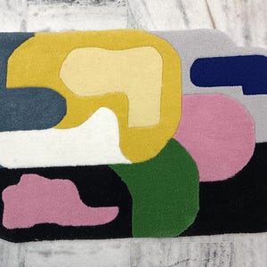 Modern Designer Hand Tufted Wool Handmade Area Rug Hand Tuft Rugs Modern Rugs Living Room Rugs Multicolored Rug Customized In Any Color