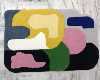 Modern Abstract Irregular Handmade Woolen Designer Tufted Area Rug for Living Room,Bedroom.Gift 3x5 4x6 5x8 6x9 8x10 Custom Size Available