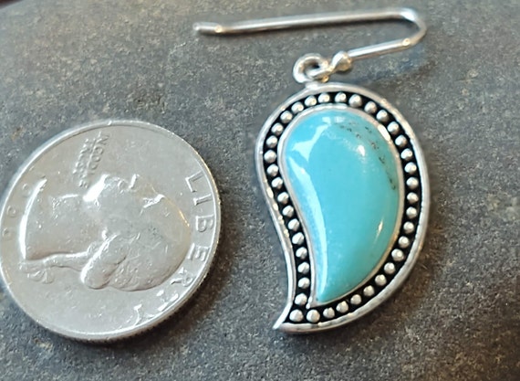 Gorgeous Sterling Silver and Turquoise Drop Earri… - image 4