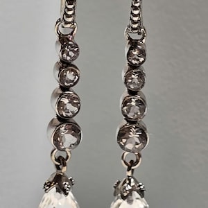 Elegant Sterling Silver Crystal Drop Earrings