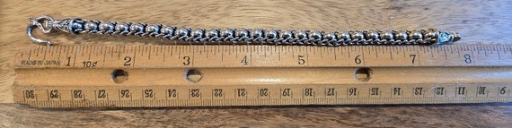 Sterling Silver 925 S hook Link Bracelet, 7 3/4 i… - image 3