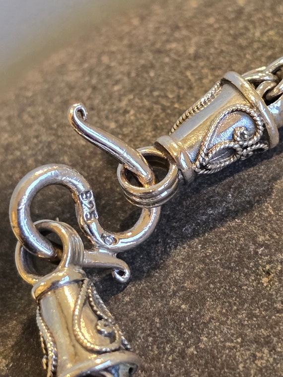 Sterling Silver 925 S hook Link Bracelet, 7 3/4 i… - image 2