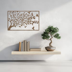 Custom Wooden Wall Art • Nature Decorative Wood Panel • Birds on Tree ...