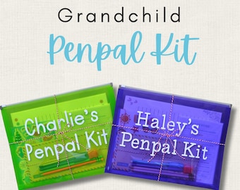 Grandchild Penpal Kit | Letter Writing Set for Kids | Grandma Grandpa Gift