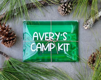 Gepersonaliseerde set met kampeerartikelen | Brieven van kamp penvriendset | Schrijfset zomerkamp voor jongens en meisjes