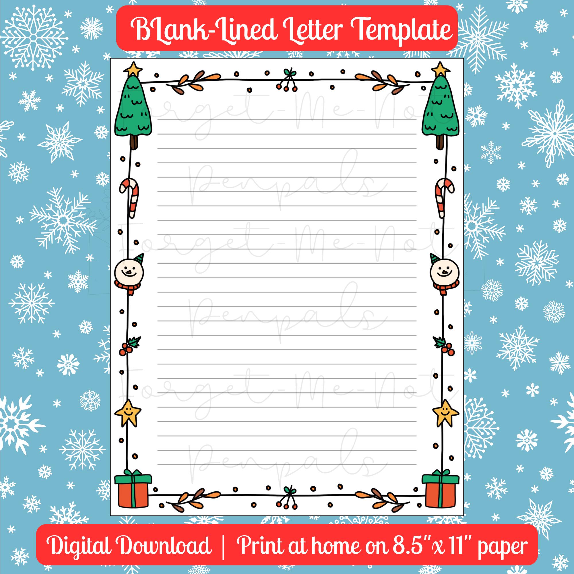 Children's Holiday Letter Writing Templates | Christmas Penpal ...