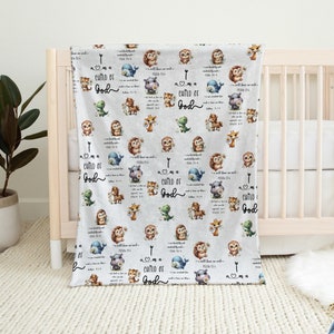 Christian Baby Blanket I Am A Child Of God Blanket Psalm 23 Blanket Safari Blanket Throw Baby Nursery New Mom Gift Safari Baby Shower Gift