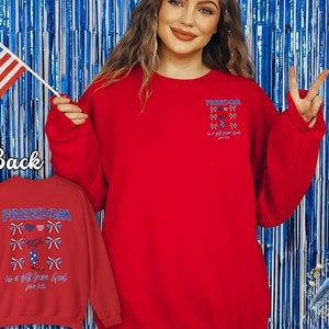 Patriotic Sweatshirt: USA Bow Shirt, Christian Gift