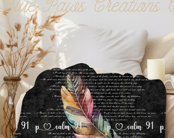 Psalm 91 Blanket: Velveteen Microfiber Christian Throw