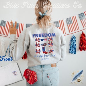 4th of July Sweatshirt: Patriotic Bow Shirt, Christian Gift