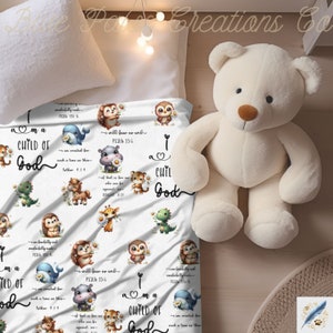 Safari Animal Blanket I Am A Child Of God Blanket Christian Blanket Baby Shower Gift Blanket Christian Baby Nursery Gift Bible Verse Throw