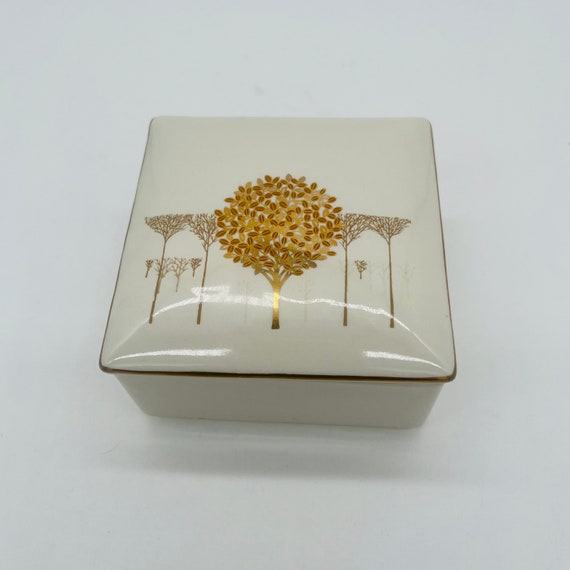 Vintage Otagiri Japan Golden Mist Trinket Box - image 2