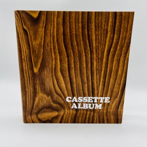Album-cassette vintage/rétro, étui de transport pour cassettes audio, 12 cassettes, comprend 12 fiches
