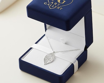 Collar de hoja de plata, joyería delicada inspirada en la naturaleza, colgante botánico minimalista, regalo de aniversario