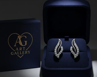 Orecchini in argento sterling con zirconi cubici: delicati gioielli da sposa