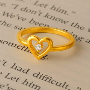 925 Sterling Silver Heart Ring | Gold, Silver & Rose Gold Plated | Dainty Solitaire Promise Ring | Romantic Gift for Her