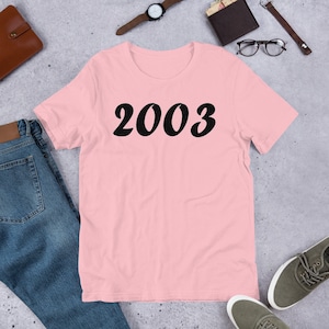 21e verjaardagscadeau 2003 geboortejaar cadeau | Unisex-t-shirt voor heren en dames