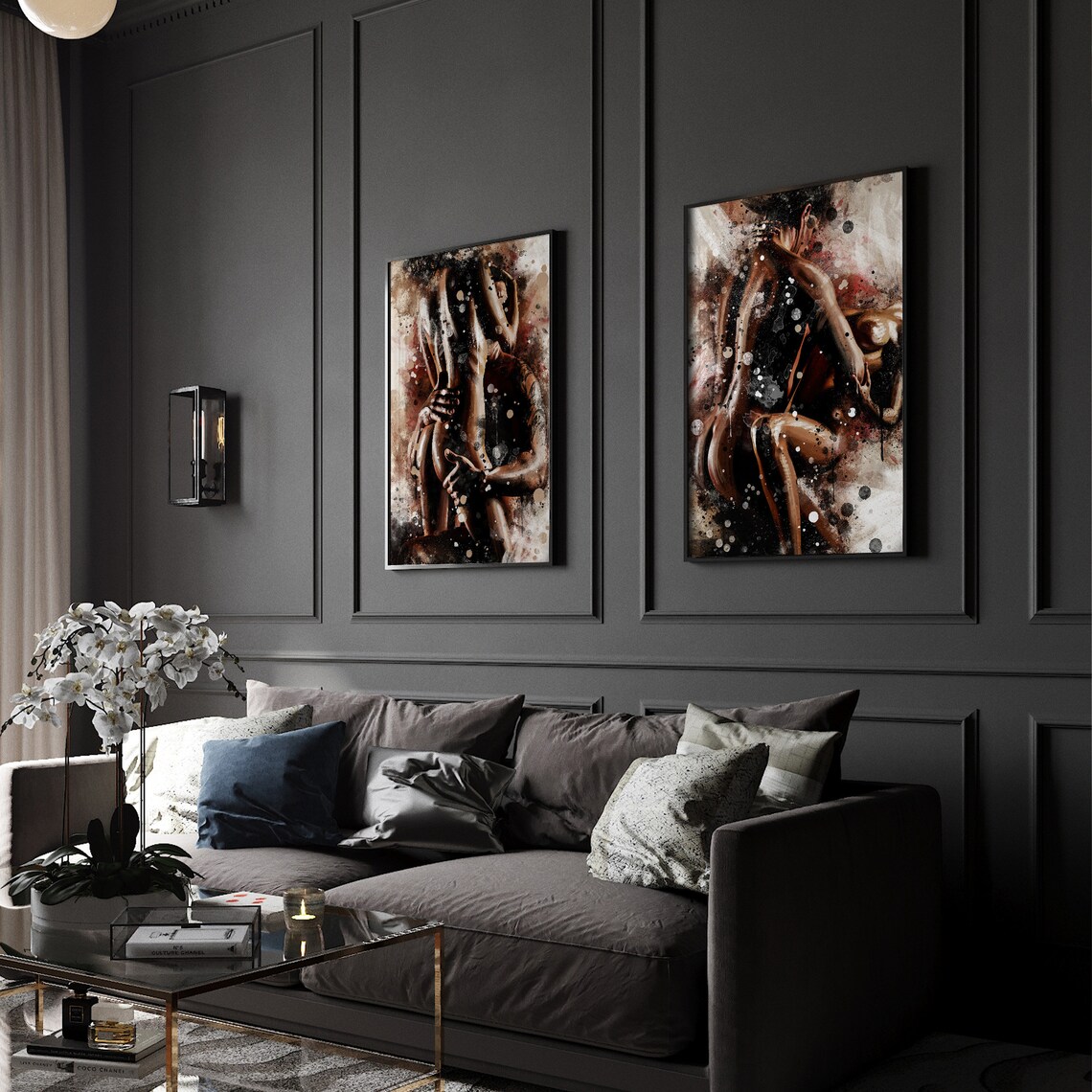Passionate Wall Art, Set of 2 Wall Decor, Sensual Wall Art for Bedroom ...