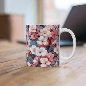 Cherry Blossom Painted Glass Mugs  Unique Glass Coffee Mugs – Jersey Art  Glass