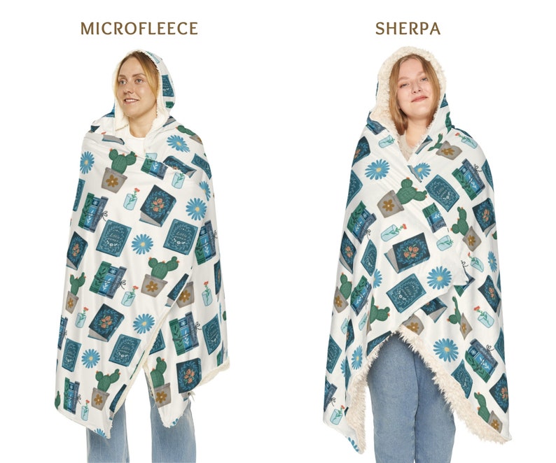 Hooded Blanket Book Lover Gift Ideas, Book Blanket Hoodie Sherpa