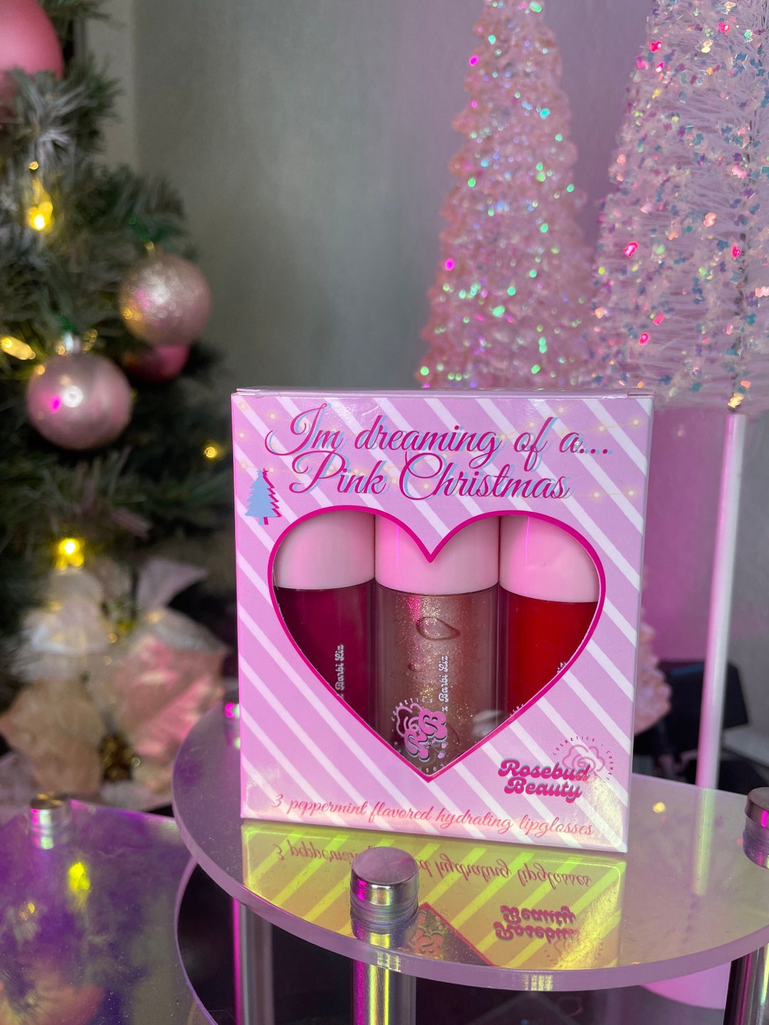Christmas Lipstick Set Wooden Box Lip Gloss Collection