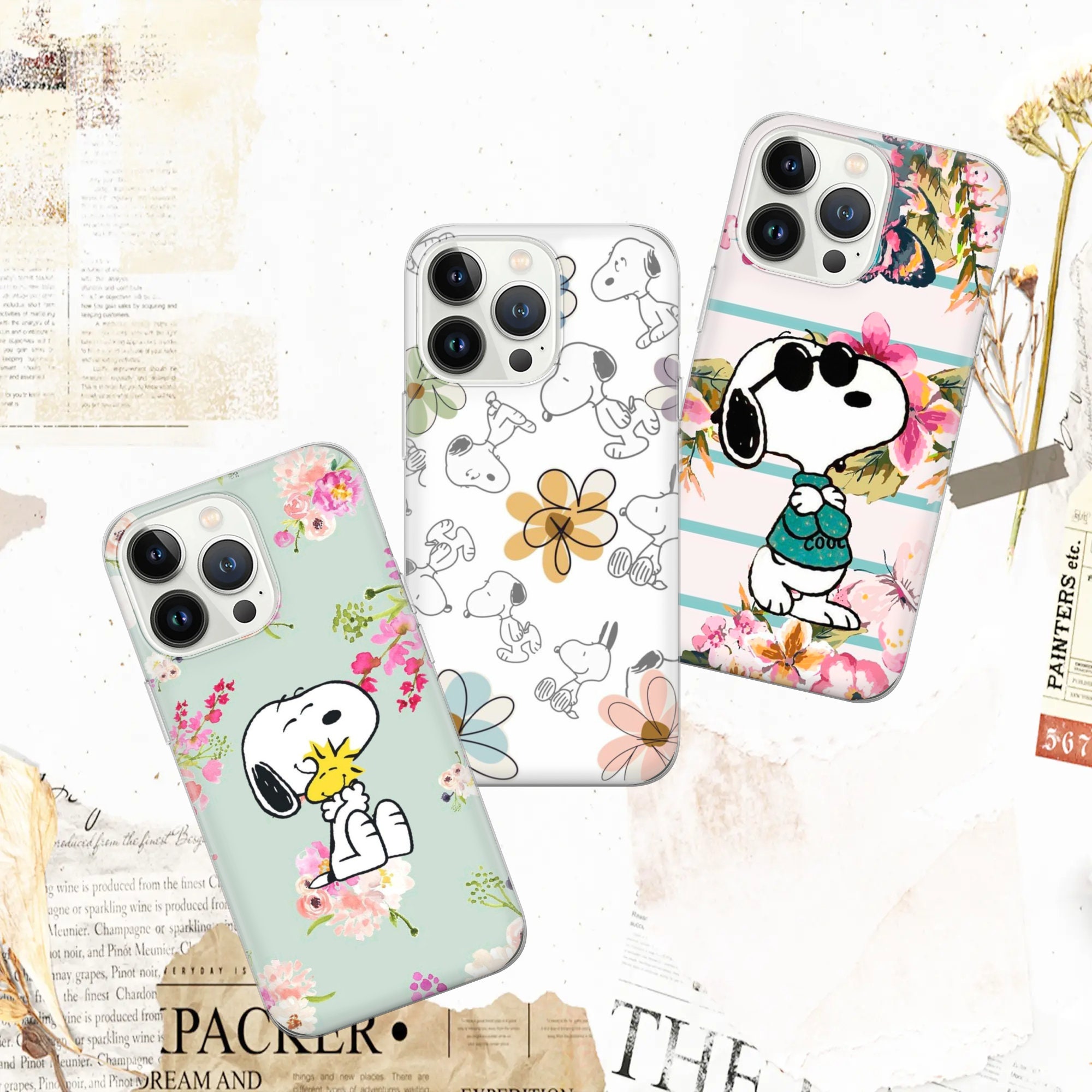 Snoopy Phone Case Japanese Comic Cover for iPhone 16 Pro, 15