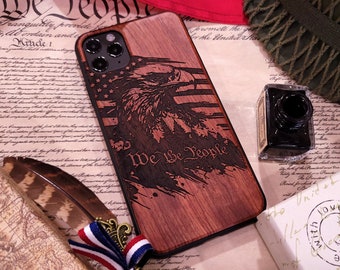 Born Free | Engraved Wood USA Phone Case | Available for iPhone, Galaxy S, Galaxy Z, Galaxy Note, Galaxy A, Pixel Phones and More!