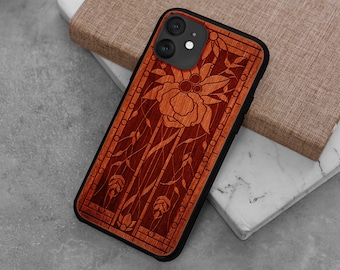 Blossom | Engraved Wood Phone Case | Available for iPhone, Galaxy S, Galaxy Z, Galaxy Note, Galaxy A, Pixel Phones and More!