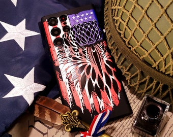Rise | Glossy US Flag and American Eagle Phone Case | Available for iPhone, Galaxy S, Galaxy Z, Galaxy Note, Galaxy A, Pixel and More!