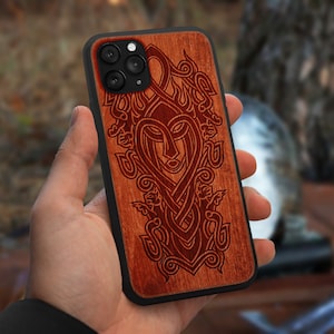 Freya | Engraved Wood Phone Case | Available for iPhone, Galaxy S, Galaxy Z, Galaxy Note, Galaxy A, Pixel Phones and More!