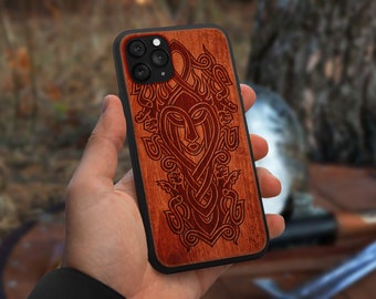 Freya | Engraved Wood Phone Case | Available for iPhone, Galaxy S, Galaxy Z, Galaxy A, Pixel Phones and More!