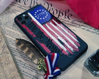 We the People | Glossy US Flag Patriotic Phone Case | Available for iPhone, Galaxy S, Galaxy Z, Galaxy Note, Galaxy A, Pixel and More!